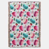 Macarons Frans deeg met bessen en pooldijen Deken (Voorkant Verticaal)