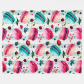 Macarons Frans deeg met bessen en pooldijen Fleece Deken (Voorkant (Horizontaal))