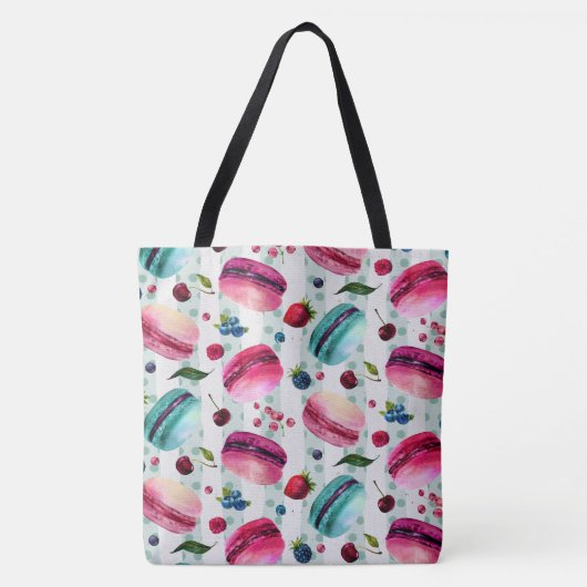 Macarons Frans deeg met bessen en pooldijen Tote Bag (Voorkant)