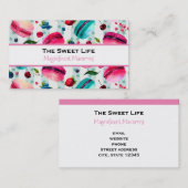 Macarons Frans deeg met bessen en pooldijen Visitekaartje (Voorkant / Achterkant)