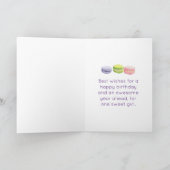 Macarons Frans gebak in Waterverf Verjaardag Kaart (Binnen)