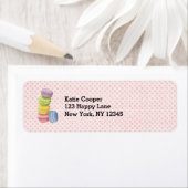 Macarons Franse Dessert in Pastel-Waterverven Etiket (Insitu)