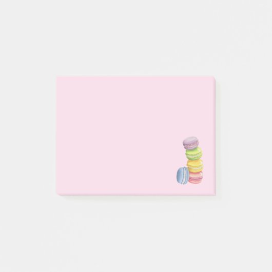 Macarons Franse Dessert in Pastel-Waterverven Post-it® Notes (Voorkant)