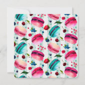 Macarons Franse dessert in Waterverf bruiloft Kaart (Achterkant)