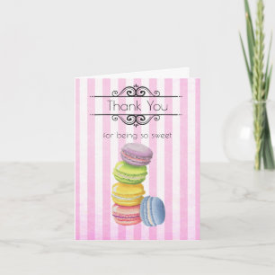 Macarons Franse gebak pastel Waterverf dank u Bedankkaart
