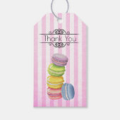 Macarons Franse gebak pastel Waterverf dank u Cadeaulabel (Voorkant)