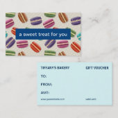 Macarons | Gift Voucher | Referentiekaart bakkerij Kortingskaartje (Voorkant / Achterkant)