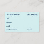 Macarons | Gift Voucher | Referentiekaart bakkerij Kortingskaartje (Achterkant)