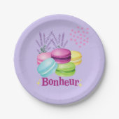 Macarons Happiness Bonheur Papieren Bordje (Voorkant)