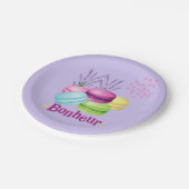 Macarons Happiness Bonheur Papieren Bordje (Gekanteld)