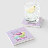 Macarons Happiness Bonheur Stenen Onderzetter (Zijkant)