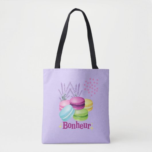 Macarons Happiness Bonheur Tote Bag (Voorkant)