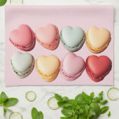 Macarons Hearts keukenhanddoek (Gevouwen)