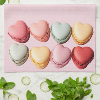 Macarons Hearts keukenhanddoek