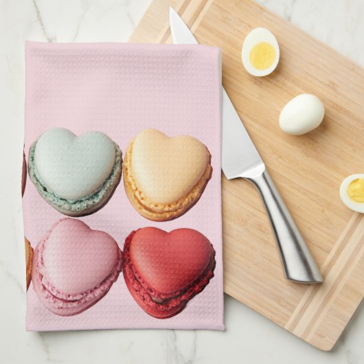 Macarons Hearts keukenhanddoek (Quarter Fold)
