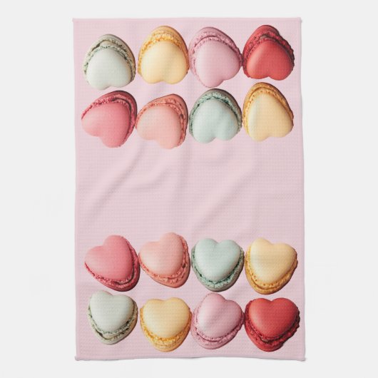 Macarons Hearts keukenhanddoek (Verticaal)