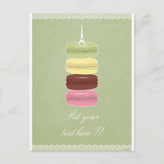 Macarons in Parijs en Lace Briefkaart (Voorkant)