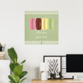 Macarons in Parijs en Lace Poster (Thuiskantoor)