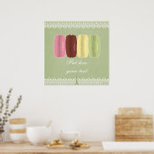 Macarons in Parijs en Lace Poster (Keuken)