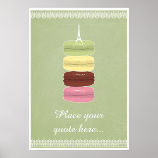 Macarons in Parijs en Lace Poster