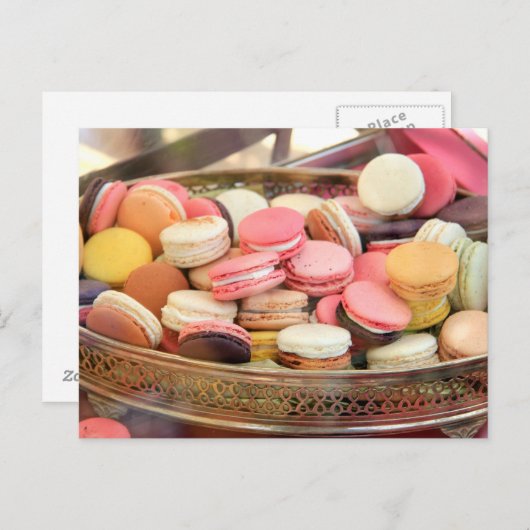 Macarons in verschillende kleuren briefkaart (Voorkant / Achterkant)