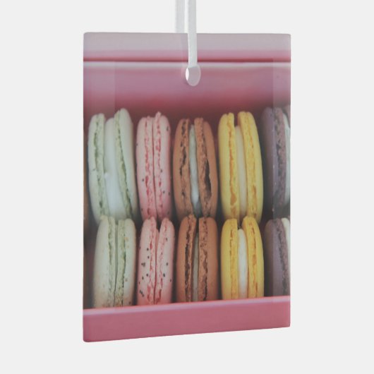 Macarons in verschillende kleuren glas ornament (Voorkant Rechts)