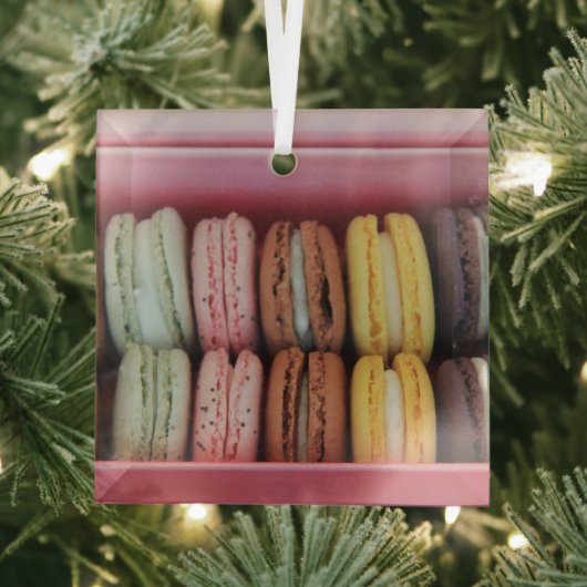 Macarons in verschillende kleuren glas ornament (Insitu)