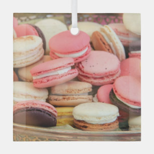 Macarons in verschillende kleuren glas ornament