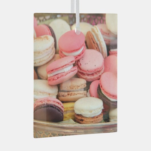 Macarons in verschillende kleuren glas ornament (Voorkant Rechts)