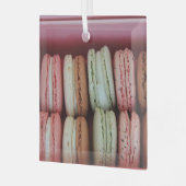 Macarons in verschillende kleuren glas ornament (Voorkant links)