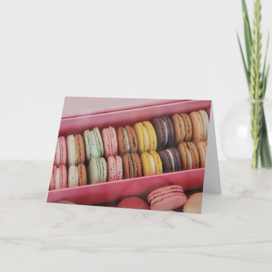 Macarons in verschillende kleuren kaart (Voorkant)