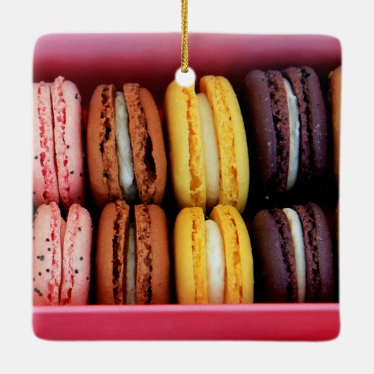Macarons in verschillende kleuren keramisch ornament (Achterkant)