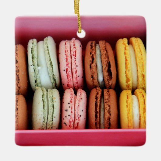 Macarons in verschillende kleuren keramisch ornament (Voorkant)
