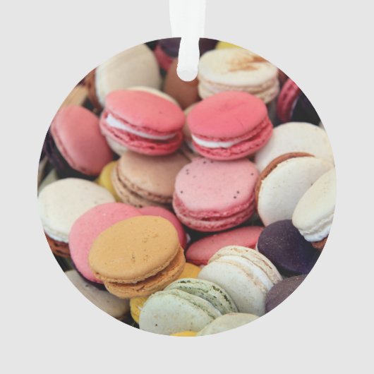 Macarons in verschillende kleuren ornament (achterkant)
