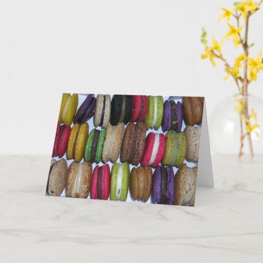 Macarons Kaart (Gele Bloem)