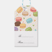 Macarons, koekjes, franse pasteien, heupster, tren cadeaulabel (Voorkant)