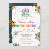 Macarons, Koord Licht Snowflake Kerstbedrijf Kaart (Voorkant / Achterkant)