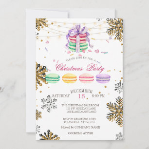 Macarons, Licht Sneeuwvlok Kerst Bedrijf Kaart