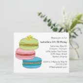 Macarons Macaroon Cookies Verjaardag Tea Party Kaart (Staand voorkant)