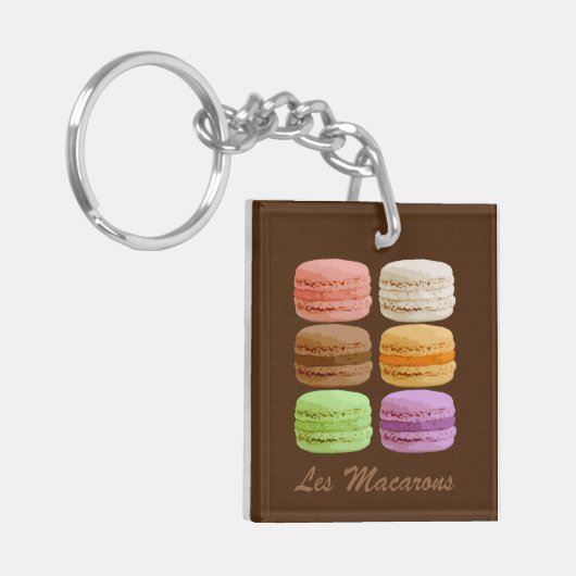 Macarons, meerkleurige pastels sleutelhanger (Voorkant Links)