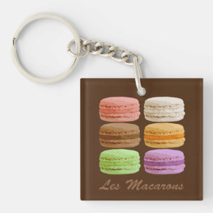 Macarons, meerkleurige pastels sleutelhanger