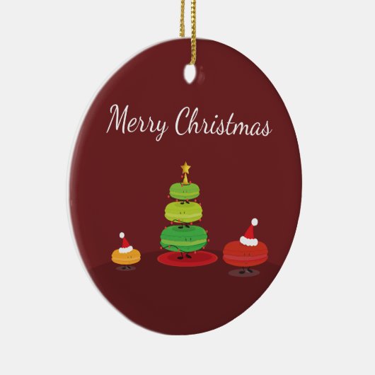 Macarons Merry Kerstmis Keramisch Ornament (Rechts)