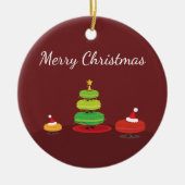 Macarons Merry Kerstmis Keramisch Ornament (Voorkant)