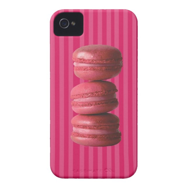Macarons op Franse strepen Case-Mate iPhone Case (Achterkant)