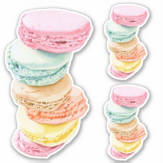 Macarons op maat gesneden Stickers (Voorkant)