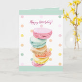 Macarons op Stippen Kaart (Gele Bloem)