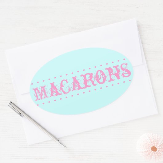 Macarons Ovale Dessert Tafel Sticker (Envelop)