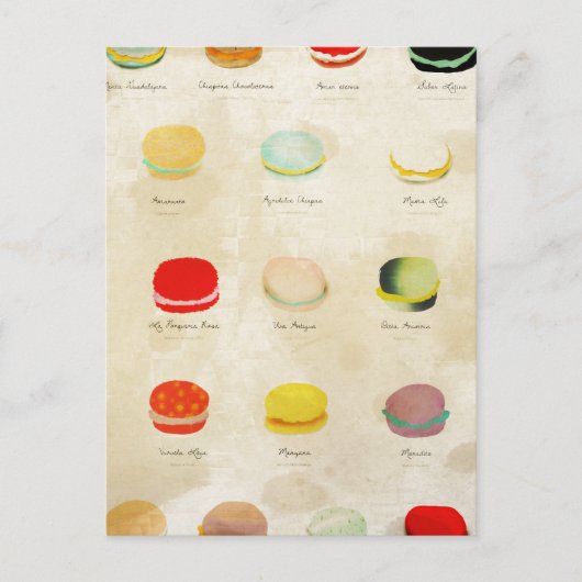 Macarons Parijse gebak Rupydetequila Briefkaart (Voorkant)