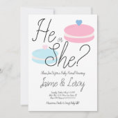 Macarons Roze Blauw Geslacht Hij of zij Kaart (Voorkant)