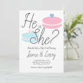 Macarons Roze Blauw Geslacht Hij of zij Kaart (Staand voorkant)